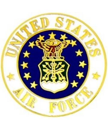 Air Force Logo Metal Hat Pin 1.5 Inch Diameter Gift for Fans