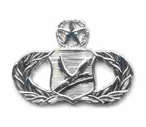 Air Force Master Chapel Management Badge Chrome Finish