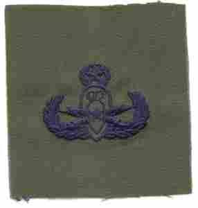 Air Force Master Explosive Ordnance Badge In Subdued Cloth