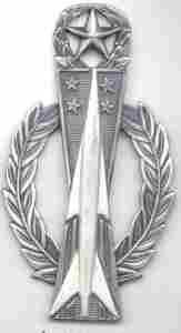 Air Force Master Missile Operator Badge Old Silver Finish