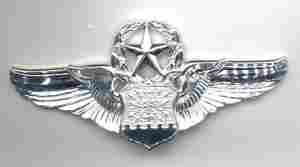 Air Force Master Navigator Chrome Wing Metal Badge