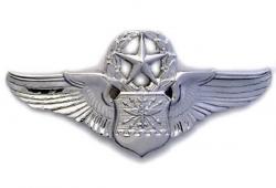 Air Force Master Navigator Observer Badge Wing Chrome Metal