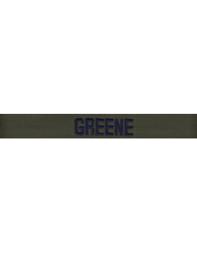 Vietnam Era Air Force Name Tape Green Subdued Blue Letters