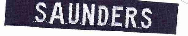 Air Force Name Tape White On Navy Personalize Customizable