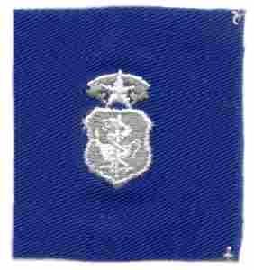 Air Force Nurse Chief Badge Sewn On Blue Cloth Official