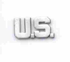 Air Force Officer US letters branch insignia in old silver finish - Saunders Military Insignia