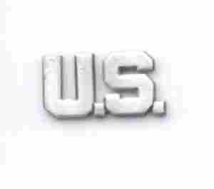 Air Force Officer US letters branch insignia in old silver finish - Saunders Military Insignia