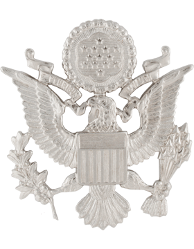Air Force Officers cap device in metal chrome finish - Saunders Military Insignia