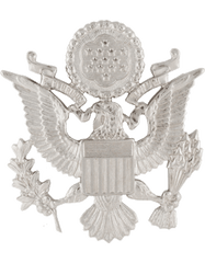 Air Force Officers cap device in metal chrome finish - Saunders Military Insignia