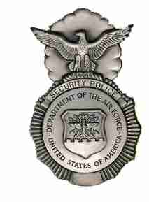 Air Force Security Police Shirt Badge in old silver finish - Saunders Military Insignia