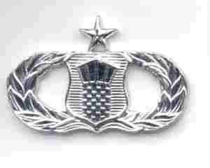 Air Force Senior Air Traffic Badge Chrome Metal Finish