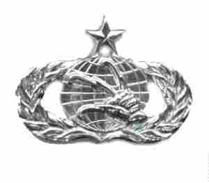 Air Force Senior Communications Electronics Chrome Badge