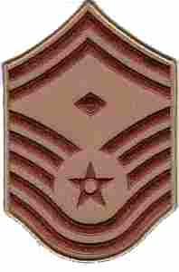 AIR FORCE SENIOR MASTER SERGEANT CHEVRON ON DESERT CLOTH - Saunders Military Insignia