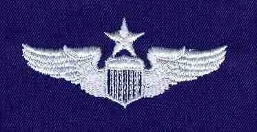 Air Force Senior Pilot Wing In Blue Cloth Authentic Badge