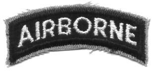 Airborne Tab Black and White Cut Edge Khaki Twill