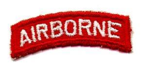 Airborne Tab Red and White Cut Edge Khaki Twill