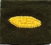 Armor green od sew on badge Badge, cloth, Wool Dark Brown by Saunders Military Insignia