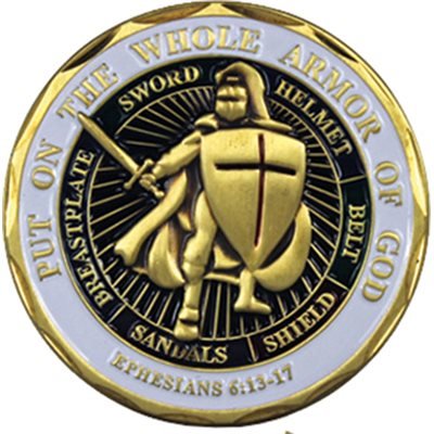 Armor Of God Challenge Coin For Faith Duty And Honor
