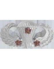 Army Basic Combat Parachute Badge with 3 stars by Saunders Military Insignia