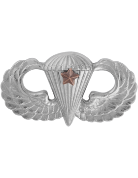 Army Basic Parachute wing with one combat star by Saunders Military Insignia