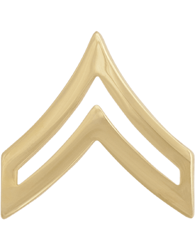 Army Corporal E-4 chevron stripes in metal - Saunders Military Insignia