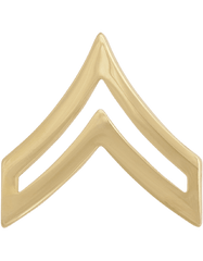 Army Corporal E-4 chevron stripes in metal - Saunders Military Insignia
