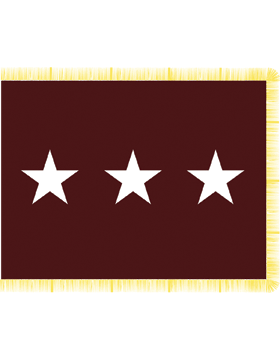 Army Lieutenant General Flag With Pole Hem And Fringe by Saunders Military Insignia