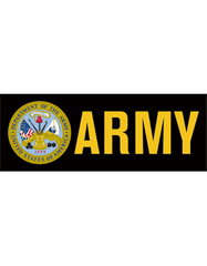Army Logo gold on black bumper sticker - Saunders Military Insignia