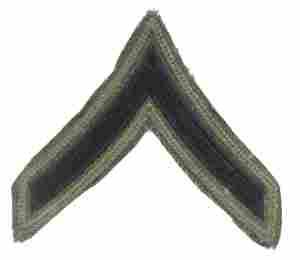 Army Private Chevron in subdued by Saunders Military Insignia