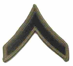 Army Private subued, Sleeve size chevron by Saunders Military Insignia