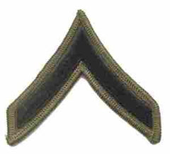 Army Private subued, Sleeve size chevron by Saunders Military Insignia