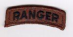 Army Ranger Tab for the  green subdued uniform
