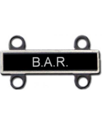 B.A.R Qualification Bar in Silver Oxidize metal