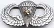 Basic Combat Parachutist wing with 5 Jumps in silver OX - Saunders Military Insignia