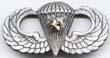 Basic Combat Parachutist wing with 5 Jumps in silver OX - Saunders Military Insignia