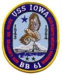 BB61 USS Iowa US Navy Battleship patch by Saunders Military Insignia