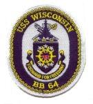BB64 USS Wisconsin US Navy Battleship patch by Saunders Military Insignia