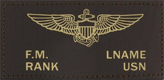Brown Leather Name Tag - Saunders Military Insignia