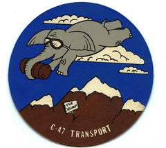 C 47 Hump Transport Patch, leather, handpainted by Saunders Military Insignia
