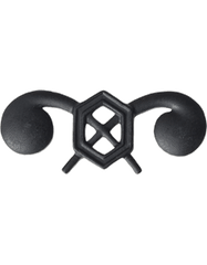 Chemical Officer Army branch of service badge in black metal - Saunders Military Insignia