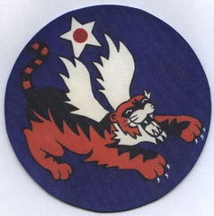 China Air Task Force Patch, leather, handpainted by Saunders Military Insignia