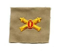Coast Artillery cloth insignia, Badge, cloth, Khaki by Saunders Military Insignia