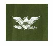 Colonel Rank Insignia in Olive Drab Cloth - Saunders Military Insignia