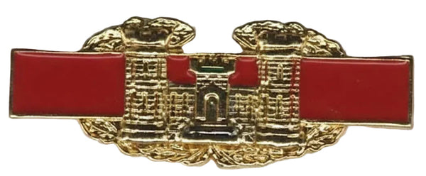 US Army Combat Engineer Miniature Badge, Enameled Metal — USA-Made to Military Specifications
