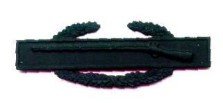 Combat Infantry 1st Award badge in black metal by Saunders Military Insignia