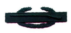 Combat Infantry 1st Award badge in black metal by Saunders Military Insignia