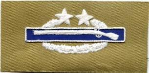 Combat Infantry Third Award Cloth Patch Tan Military Insignia CIB For Uniform Jacket Coat