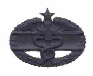 Combat Medic 2nd Award badge in black metal by Saunders Military Insignia