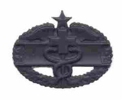 Combat Medic 2nd Award badge in black metal by Saunders Military Insignia