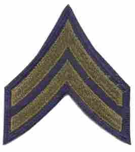 Corporal, Chevron, twill, blue by Saunders Military Insignia